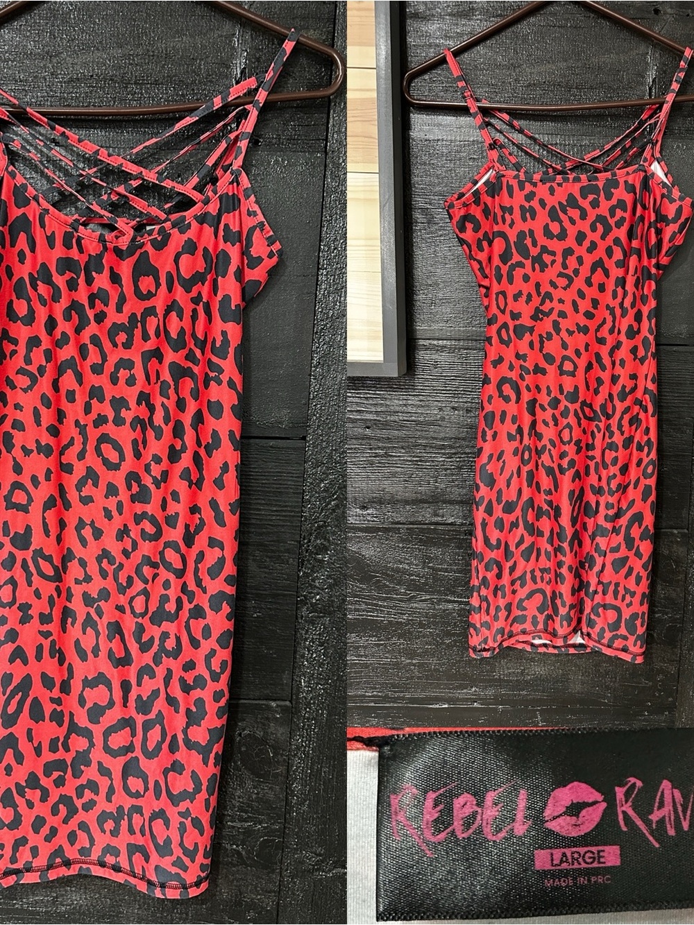 Rebel Raven Red Leopard Slip Dress
